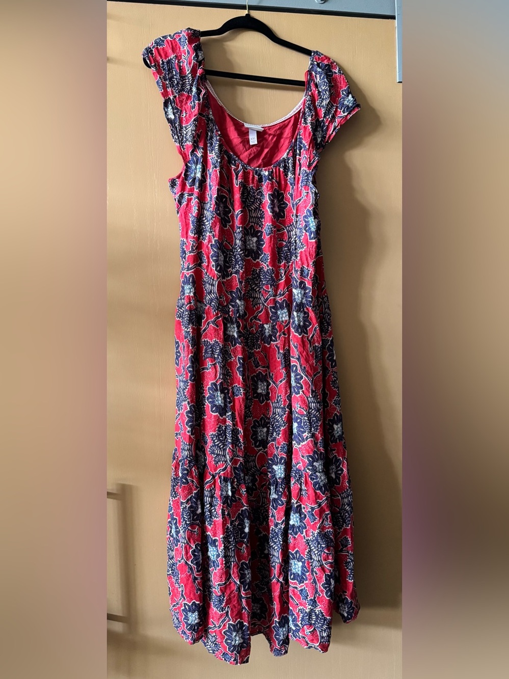 Knox Rose 2X Coquette Red Blue Boho Fluttery Summer Dress